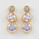 Load image into Gallery viewer, Triple Zircon Drop Earrings 
