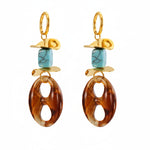 Load image into Gallery viewer, Turquoise &amp; Resin Drop Earrings 
