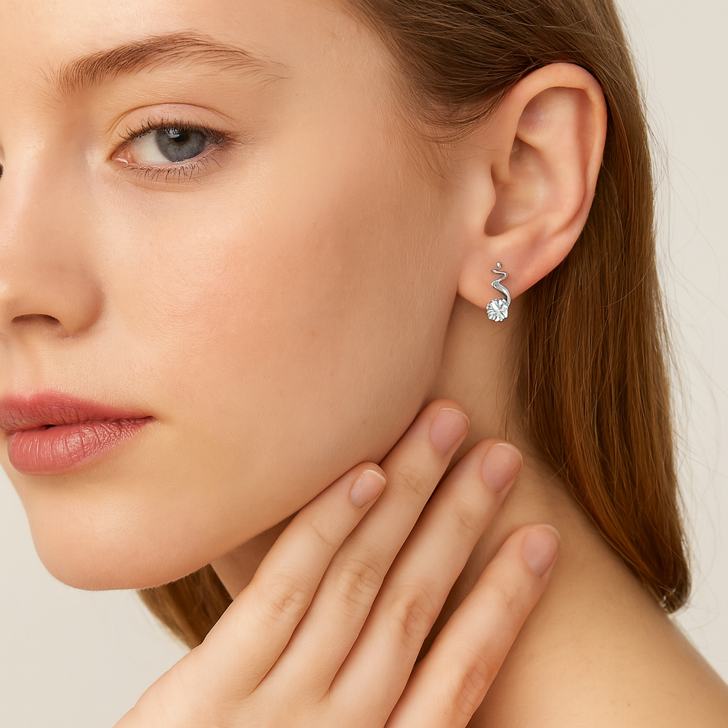 Twist Elegance Crystal Stud Earrings - PEACORA