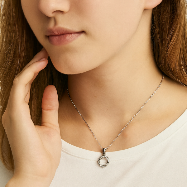 Twist Infinity Circle Pendant Necklace