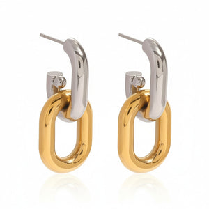 Two-Tone Link Earrings 