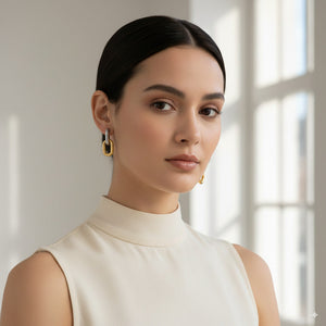 Two-Tone Link Earrings 