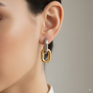 Two-Tone Link Earrings 