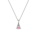 Eiffel Tower Pink Moissanite Necklace - PEACORA