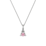 Load image into Gallery viewer, Eiffel Tower Pink Moissanite Necklace - PEACORA
