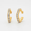Wavy Zircon Hoop Earrings 