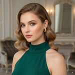Load image into Gallery viewer, Wavy Zircon Hoop Earrings 
