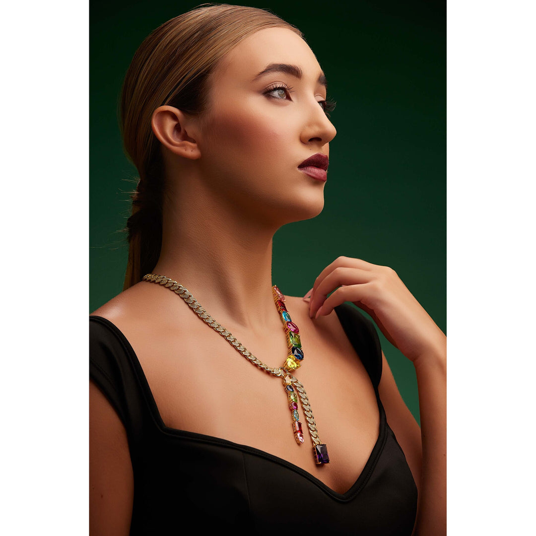 Colorburst Cascade Necklace - PEACORA