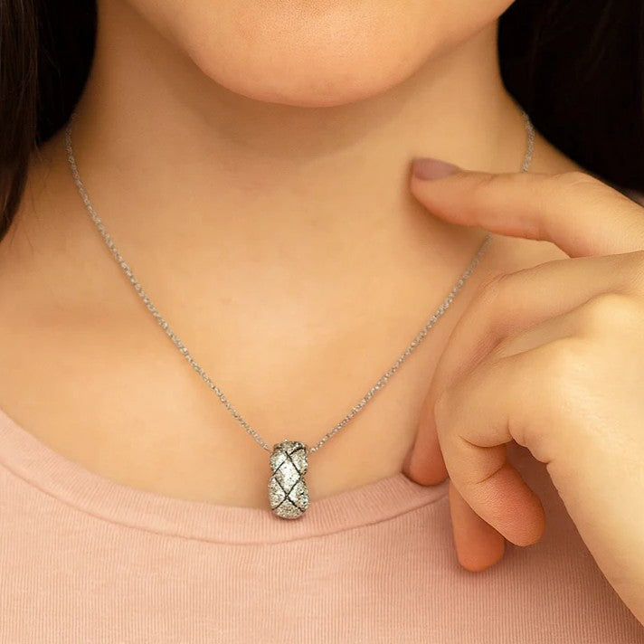 Silver Promise Ring Pendant Necklace - PEACORA