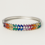 Load image into Gallery viewer, Spectrum Elegance Sterling Silver Bangle - PEACORA
