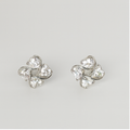 Elegant Silver Crystal Stud Earrings - PEACORA