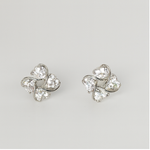 Load image into Gallery viewer, Elegant Silver Crystal Stud Earrings - PEACORA
