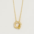 Gold Crystal Circle Pendant Necklace - PEACORA