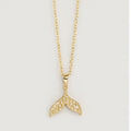 Gold Whale Tail Pendant Necklace - PEACORA