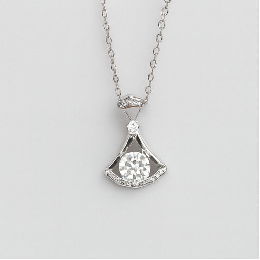 Elegant Skirted Moissanite Pendant Necklace