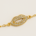Load image into Gallery viewer, Crystal Kiss Stainless Steel 14K Gold Plated Bracelet - PEACORA
