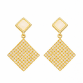 Geometric Gold Diamond Drop Earrings - PEACORA