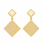 Load image into Gallery viewer, Geometric Gold Diamond Drop Earrings - PEACORA
