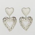 Radiant Love Double Heart Earrings - PEACORA