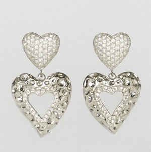 Radiant Love Double Heart Earrings - PEACORA