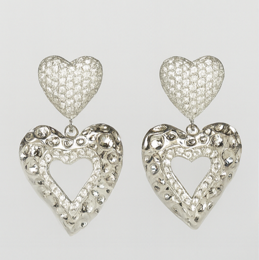 Radiant Love Double Heart Earrings - PEACORA