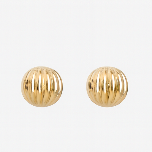 Classic Textured Gold Ball Studs - PEACORA