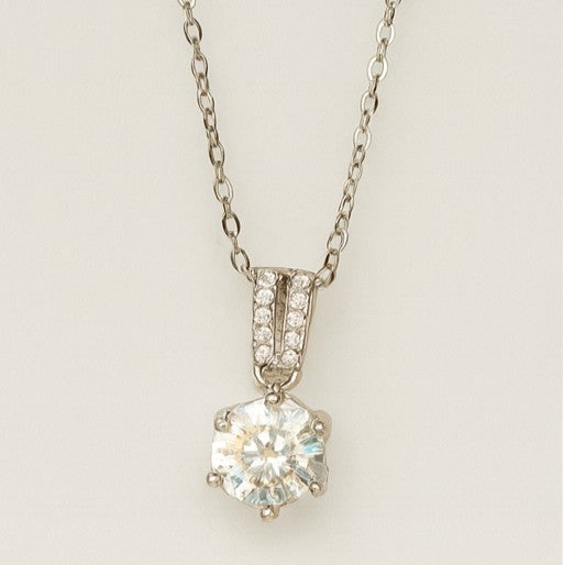 Classic Solitaire Moissanite Pendant Necklace