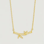 Load image into Gallery viewer, Gold Bamboo-Inspired Pendant Necklace - PEACORA
