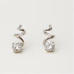 Load image into Gallery viewer, Twist Elegance Crystal Stud Earrings - PEACORA
