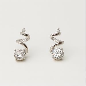 Twist Elegance Crystal Stud Earrings - PEACORA