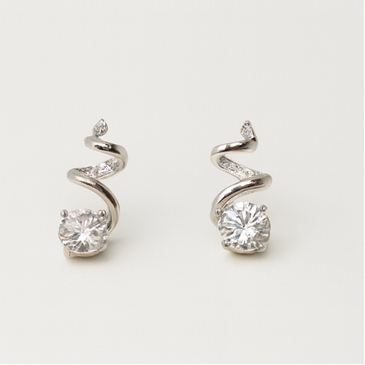 Twist Elegance Crystal Stud Earrings - PEACORA