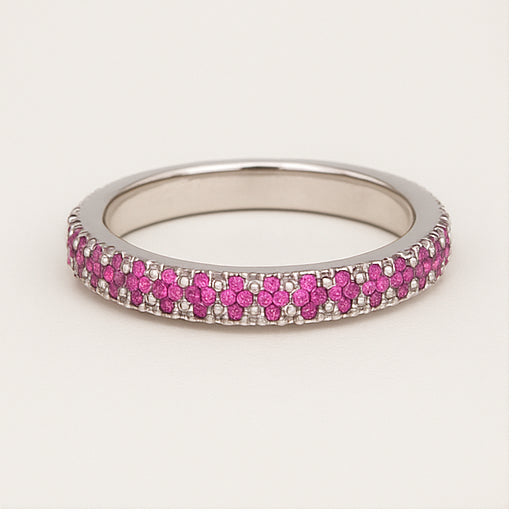 Pink Eternity Pave Band Ring