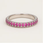 Load image into Gallery viewer, Pink Eternity Pave Band Ring
