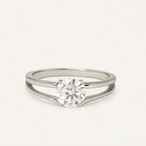 Classic Floating Solitaire Split Band Ring