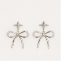 Star Bow Diamond Drop Earrings - PEACORA
