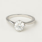 Load image into Gallery viewer, Cradled Solitaire Round Moissanite Ring
