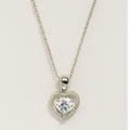 Silver Moissanite Heart Pendant Necklace - PEACORA