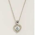 Load image into Gallery viewer, Silver Moissanite Heart Pendant Necklace
