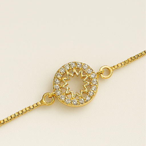 Starburst Circle Bracelet – Stainless Steel 14K Gold Plated - PEACORA