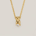 Gold Crystal Barrel Pendant Necklace - PEACORA