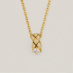 Load image into Gallery viewer, Gold Crystal Barrel Pendant Necklace - PEACORA
