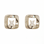 Load image into Gallery viewer, Modern Square Diamond Earrings - PEACORA
