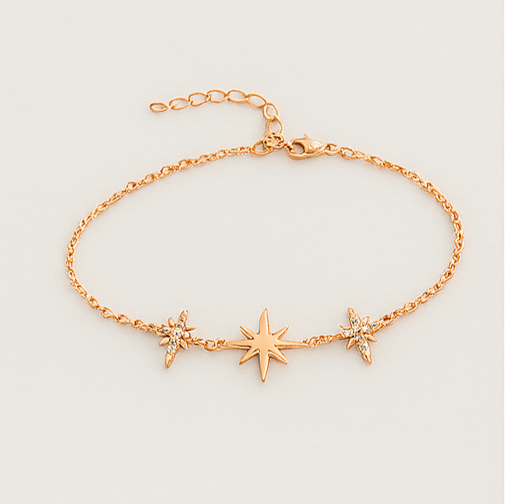 Rose Starburst 14K Gold-Plated Sterling Silver Bracelet - PEACORA