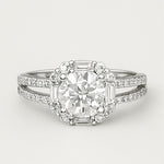 Load image into Gallery viewer, Round Moissanite Halo Split Band Ring
