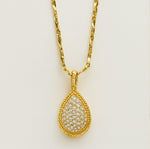 Load image into Gallery viewer, Golden Pavé Teardrop Pendant Necklace
