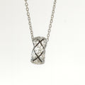 Silver Crystal Barrel Pendant Necklace - PEACORA