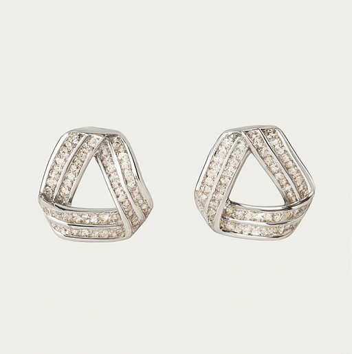 Interlocked Triangle Diamond Earrings - PEACORA