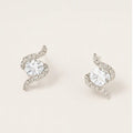 Wavy Swirl Pavé Stud Earrings - PEACORA