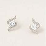 Load image into Gallery viewer, Wavy Swirl Pavé Stud Earrings - PEACORA

