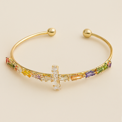 Radiant Sunburst Gold Plated Stainless Steel Bracelet - PEACORA